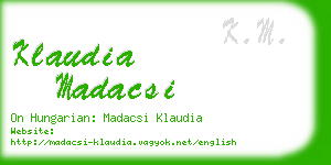 klaudia madacsi business card